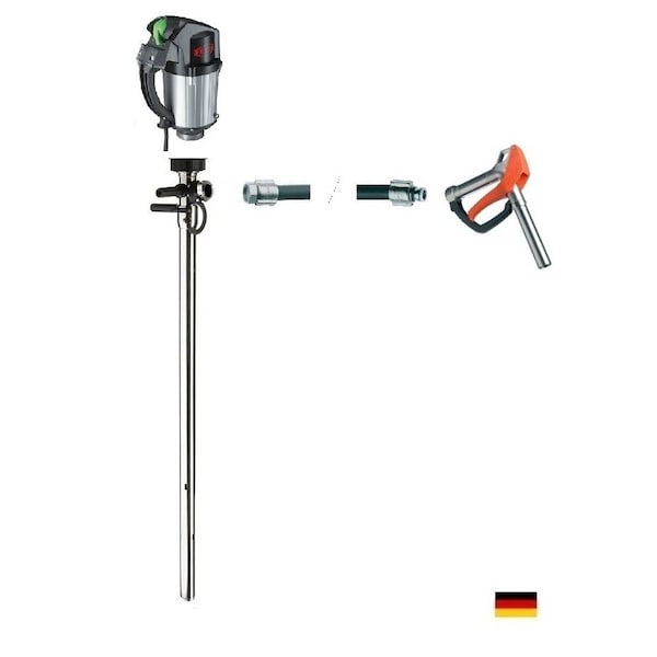 Flux Drum Pump, Stainless Steel, 39" Long, Exp Proof Motor, 120V, 60Hz, 1ph, 460W Power, 6 ft hose, hand nozzle 24-ZORO0198 - main